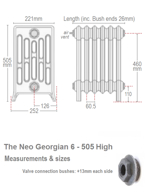 Neo Georgian 6-Column - 505mm High, 20 Sections